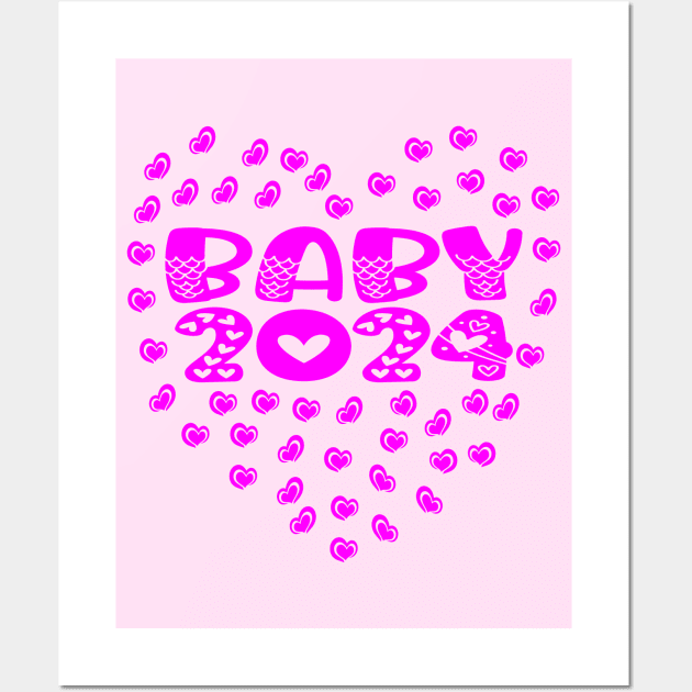 Pink Baby Birth Year 2024 PREGNANCY BABYSHOWER Baby Girl 2024